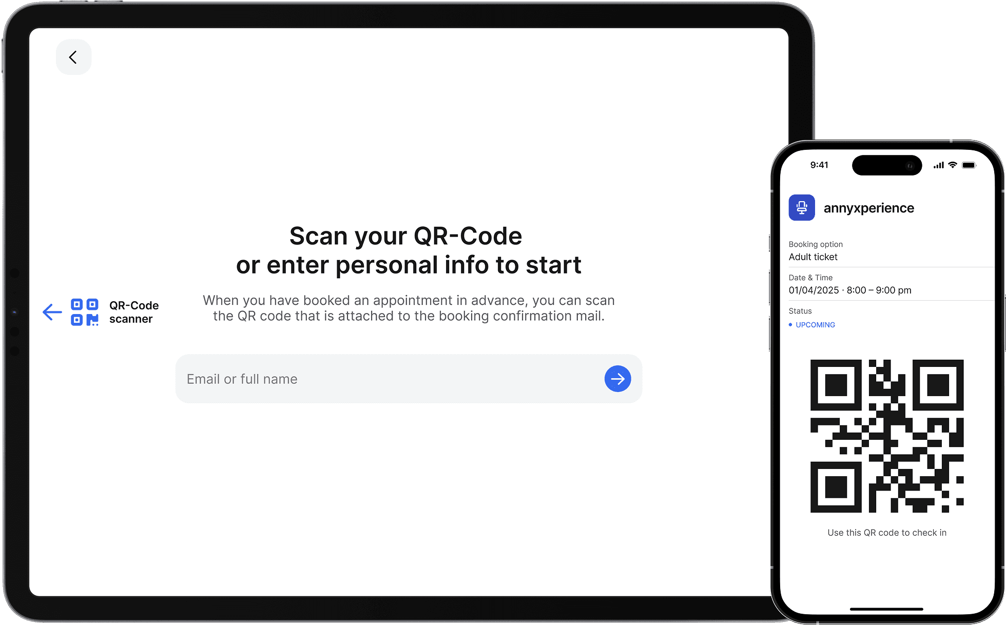 Grâce à l’application de check-in d’anny, les visiteurs peuvent être enregistrés.