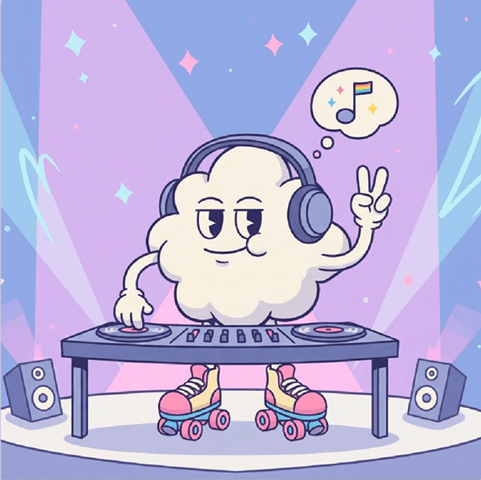 A cute cartoon water droplet character stands beside a small stream in a bright, colorful forest. The droplet looks cheerful and expressive, with big eyes and a small open mouth. A caption below explains that water can travel as runoff in streams or infiltrate into soil, taking different paths home. The Lifetoon logo appears in the top left corner.