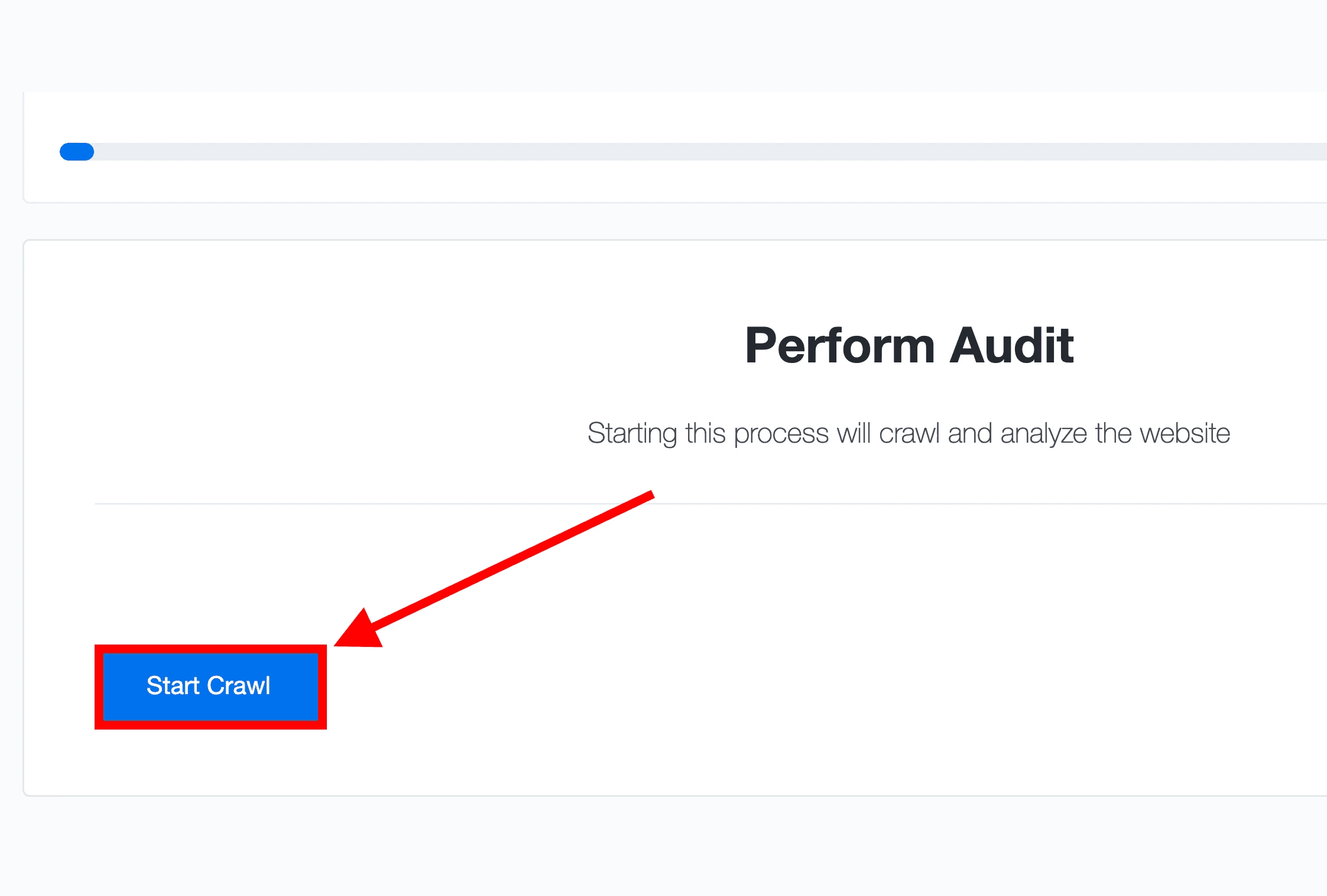 Site Auditor start crawl
