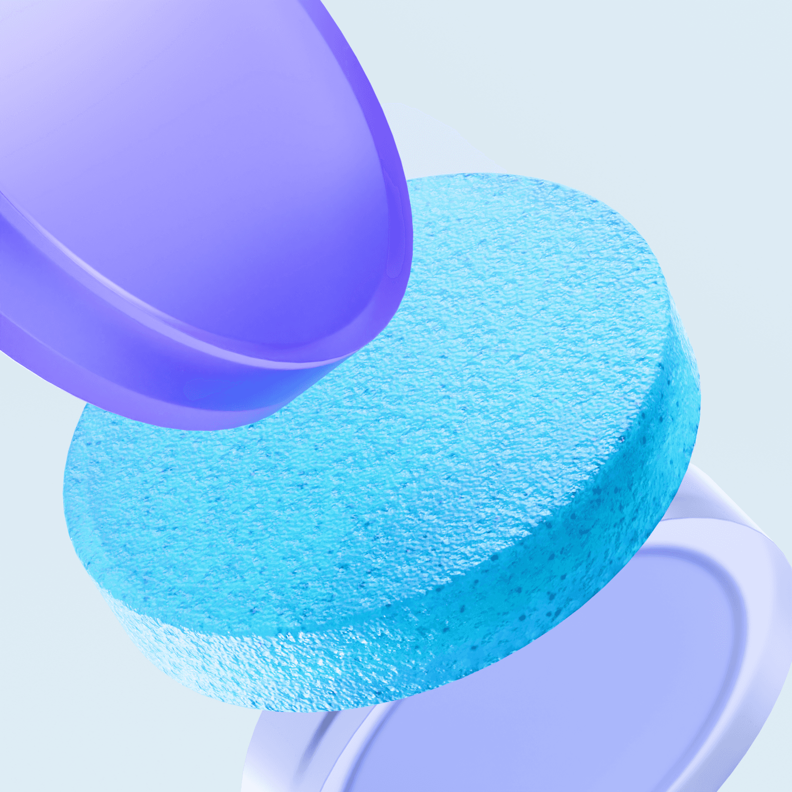 Blue textured 3D abstract form