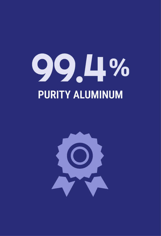 99.4% purity aluminium icon.