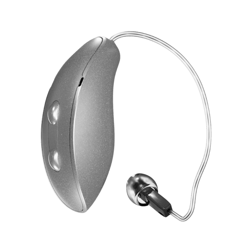 Appareil auditif rechargeable Starkey Genesis AI RIC-RT, micro-contour confortable et performant. Bilan auditif gratuit Audio Pour Tous.