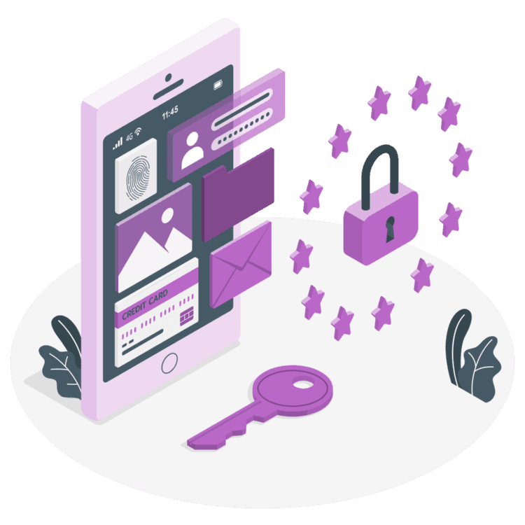 Illustration of personal data protection and privacy compliance controls