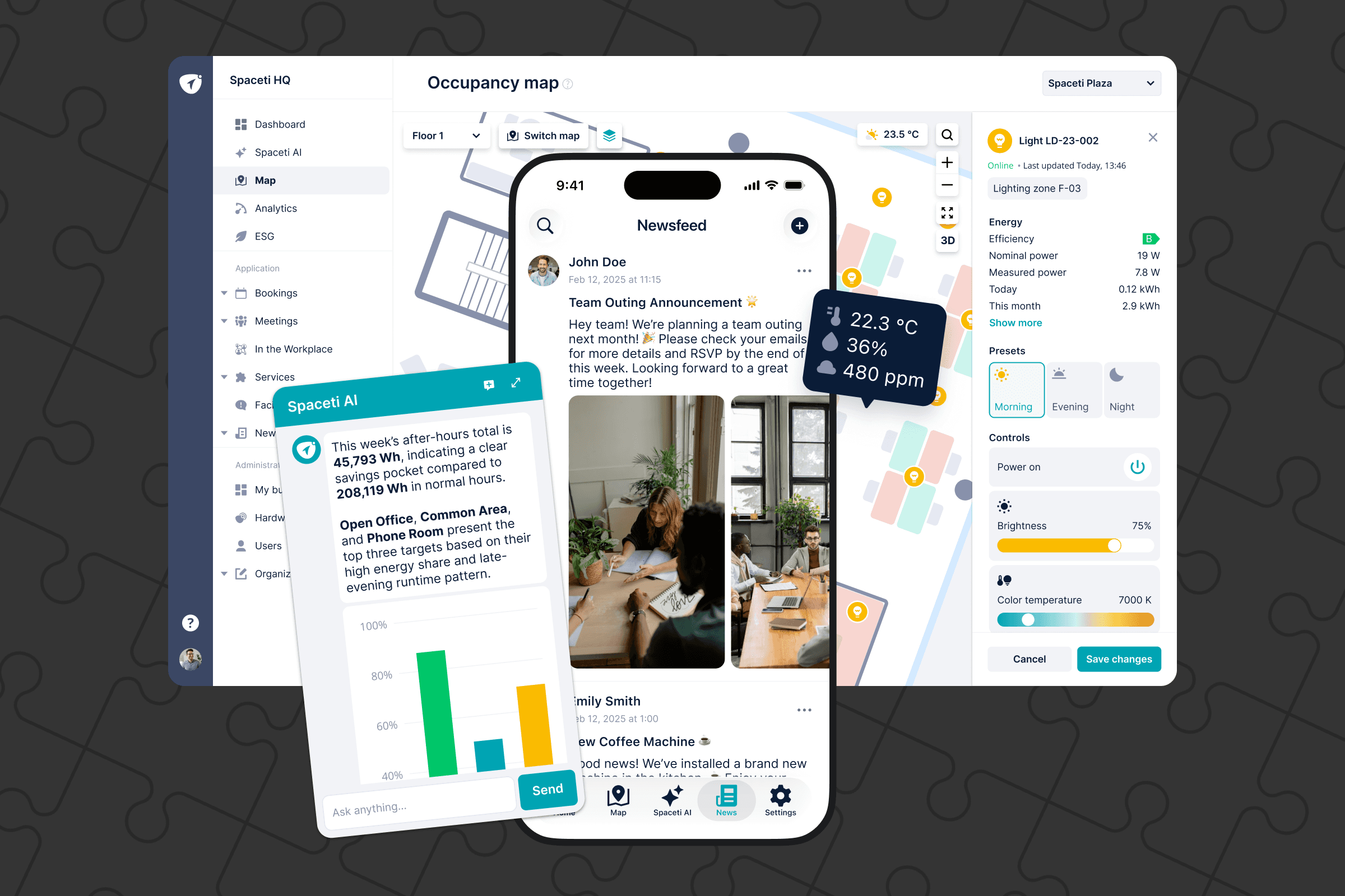 Spaceti mobile app and web app