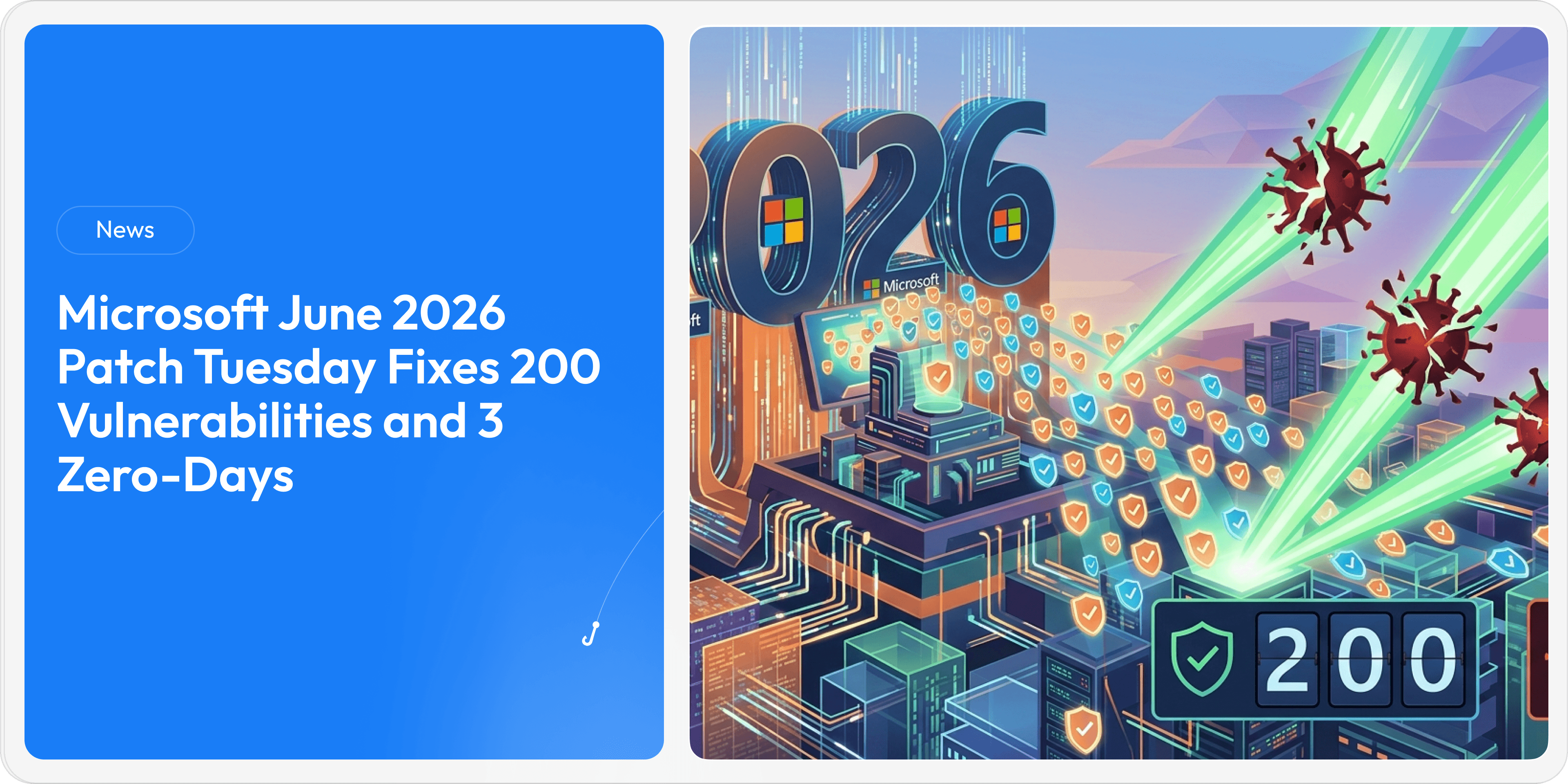 Microsoft June 2026 Patch Tuesday Fixes 200 Vulnerabilities and 3 Zero-Days