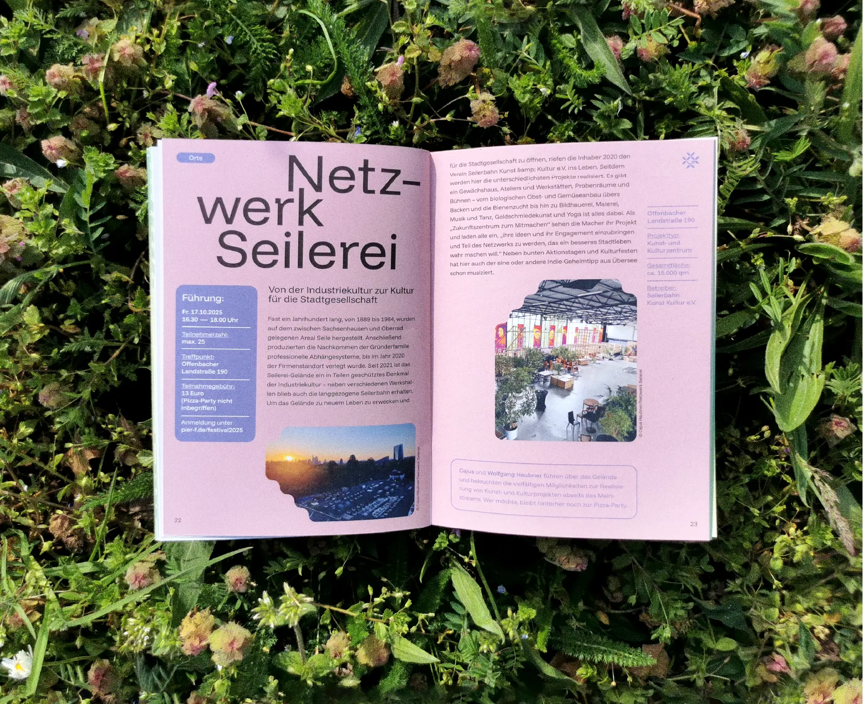 Editorial Design Magazin Doppelseite Kulturprojekt Frankfurt Layout Gestaltung