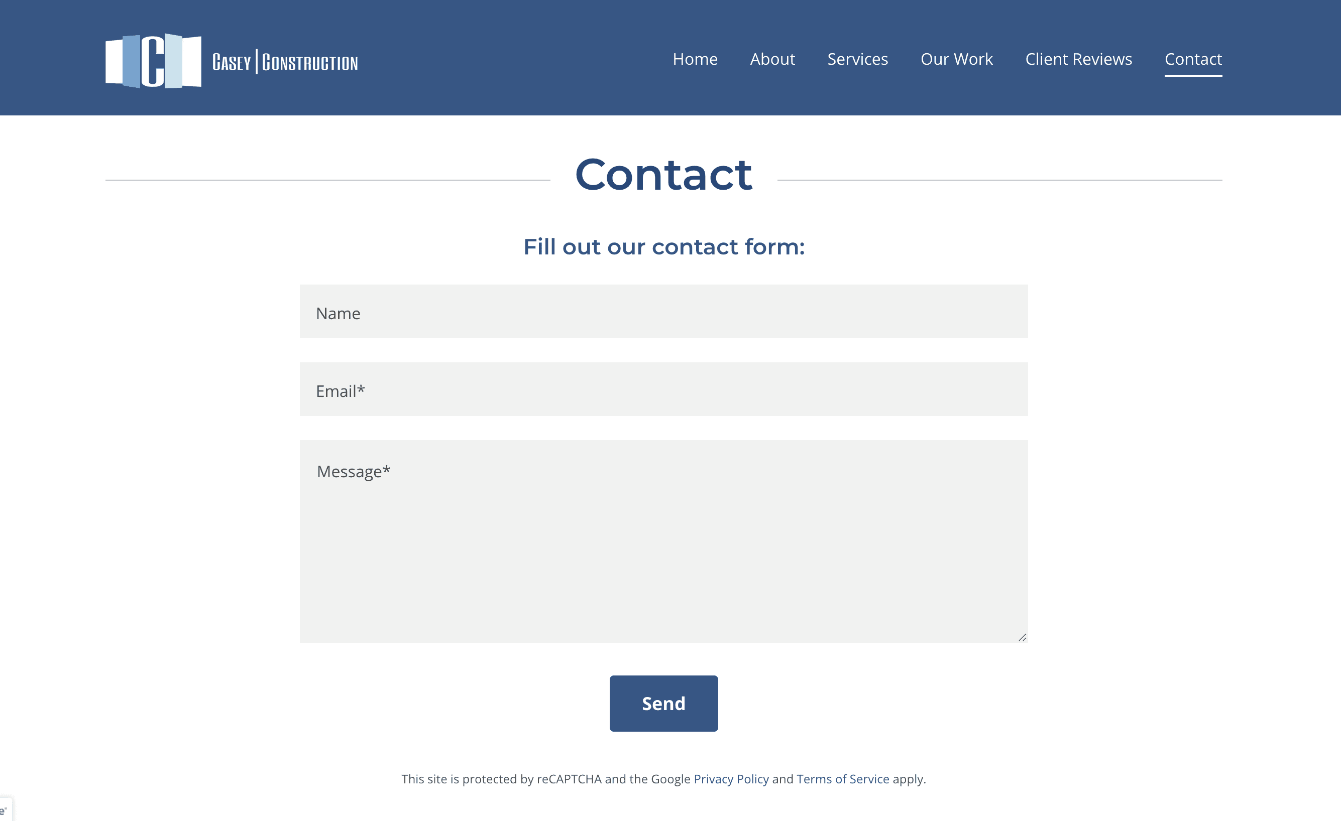 A screenshot of the 'Contact' page on the redesigned site, featuring a simplified contact form and a 'Let's Connect' footer.