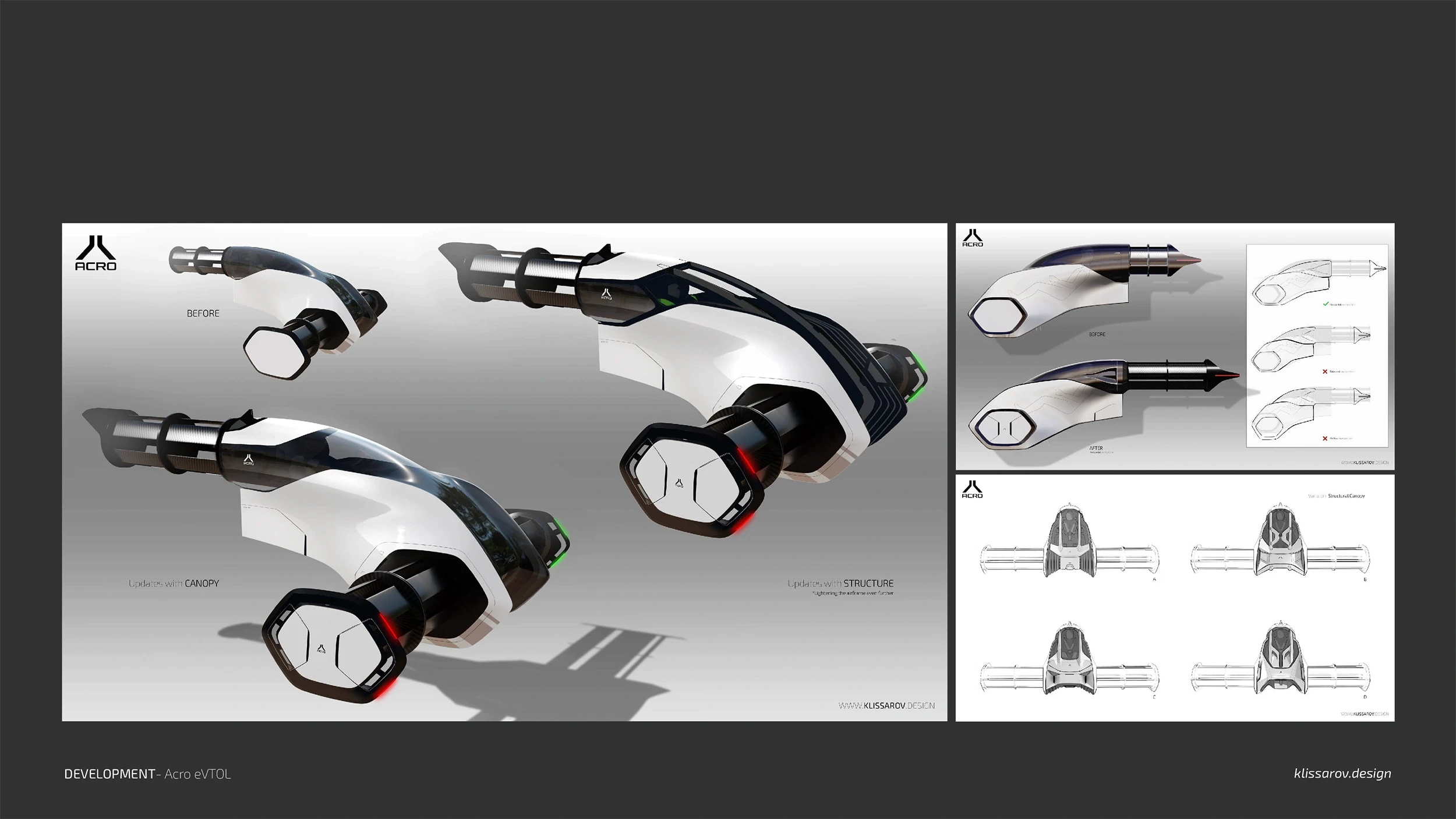acro evtol variation sketches and design development