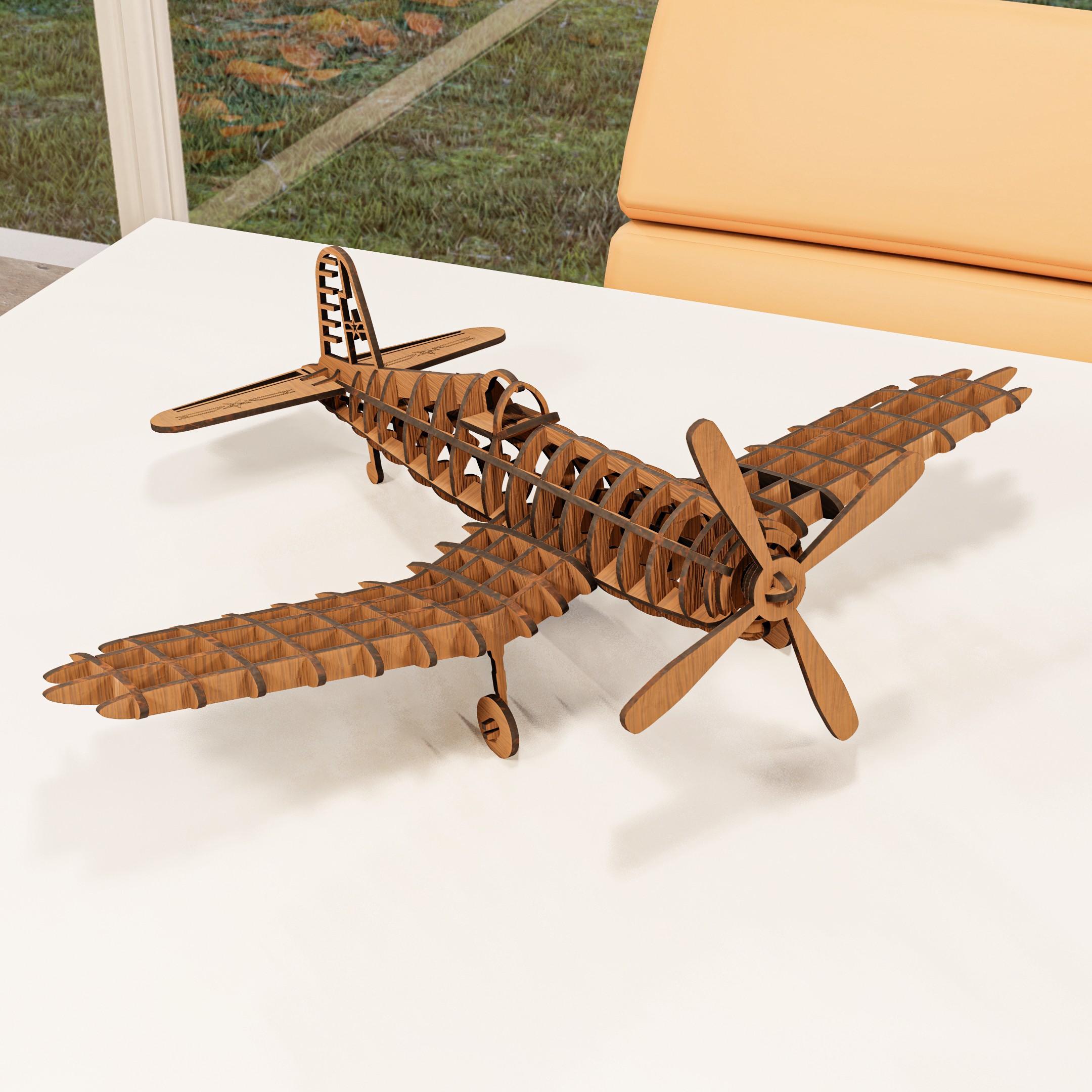 Vought F4U Corsair Laser Cut Wood