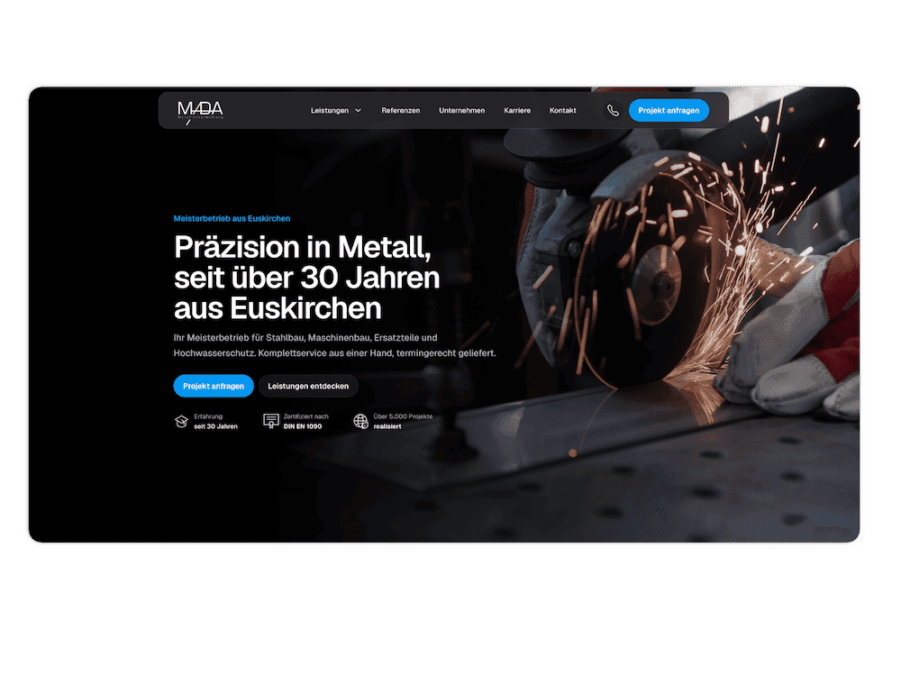Screenshot der neuen Website Erstellung für Wash&Care aus Bonn