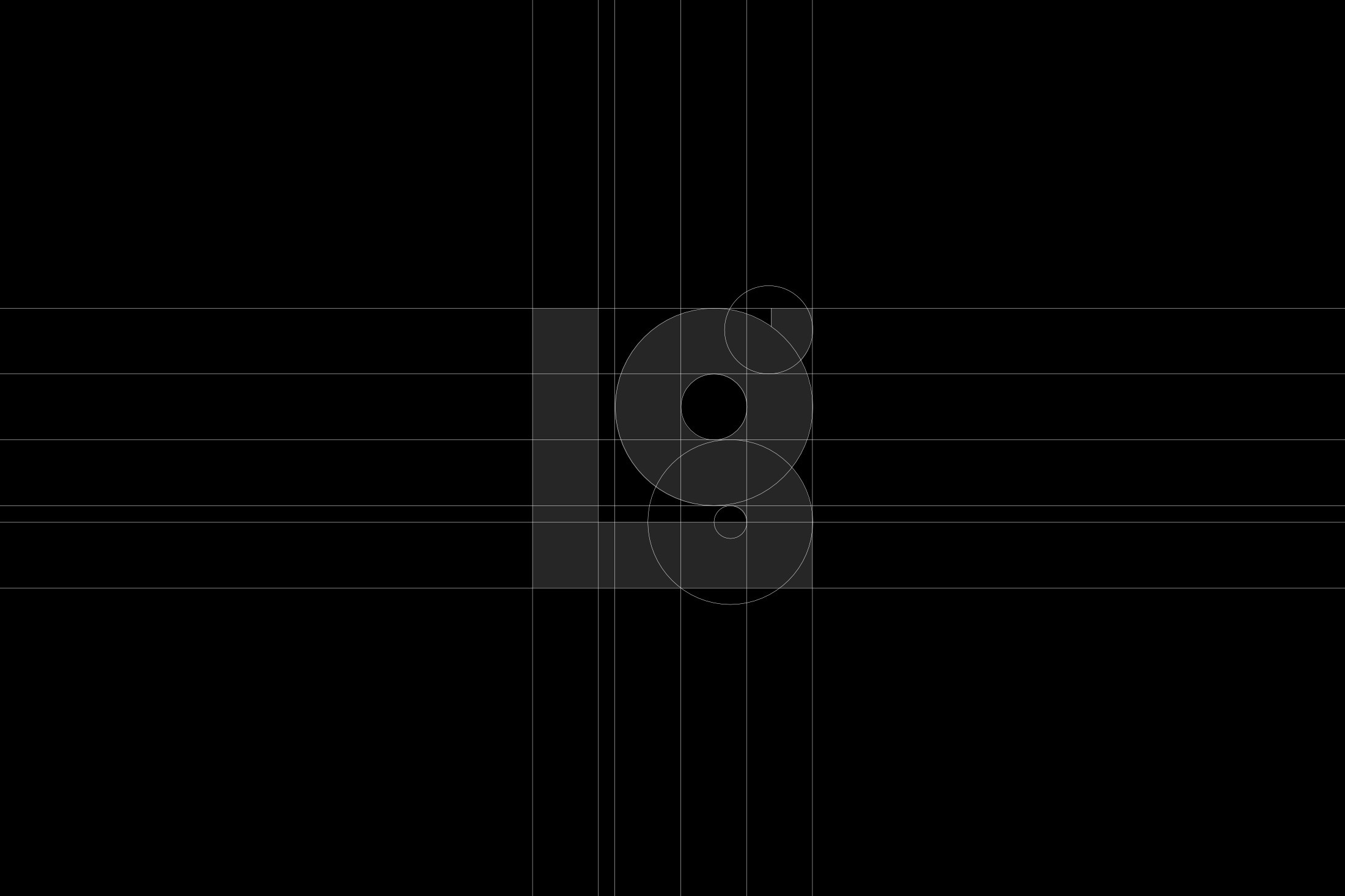 Skizzenhafte Illustration des geometrischen Logos der Leintal Gruppe, bestehend aus Kreisen und Strichen, die das „L“ und „G“ miteinander verbinden.