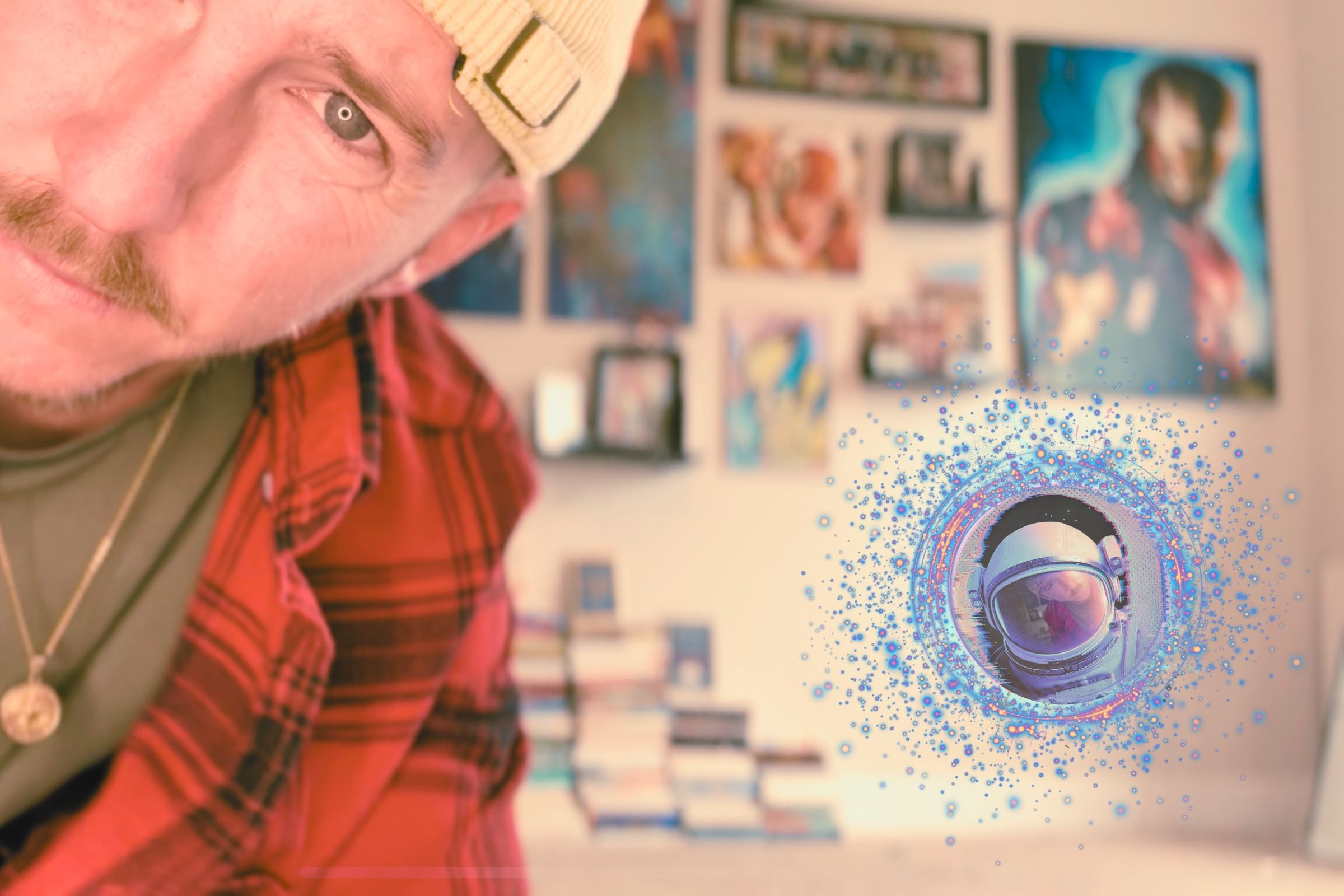 Man wearing VR glasses