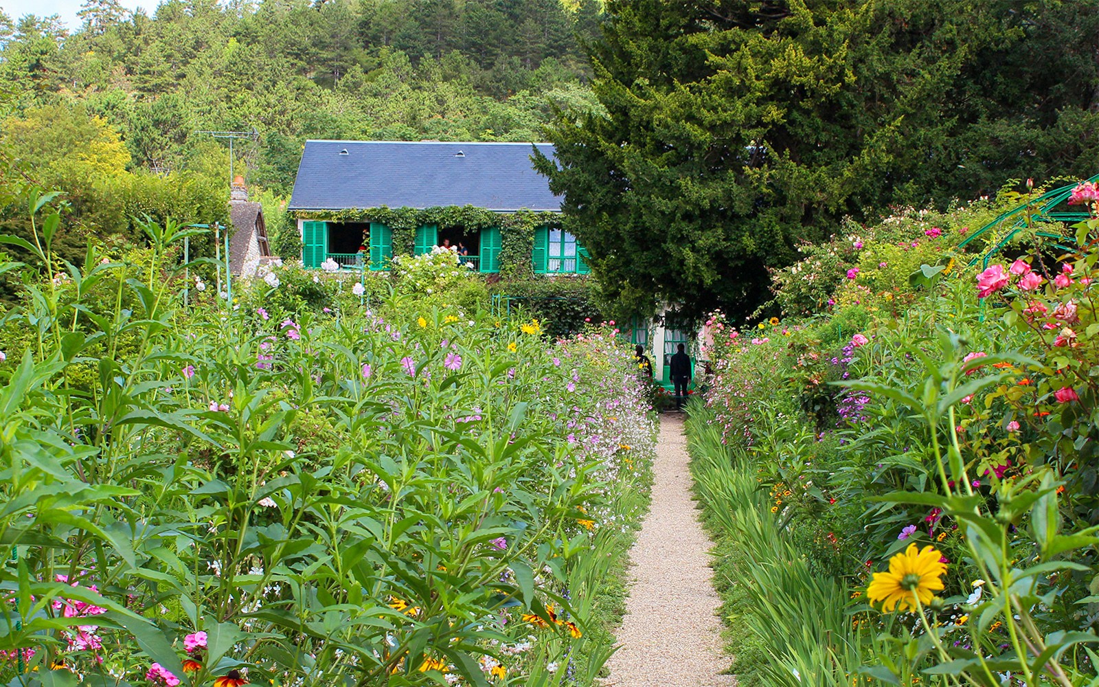 Pathway through Monet's Gardens leading to his house in Giverny, France.