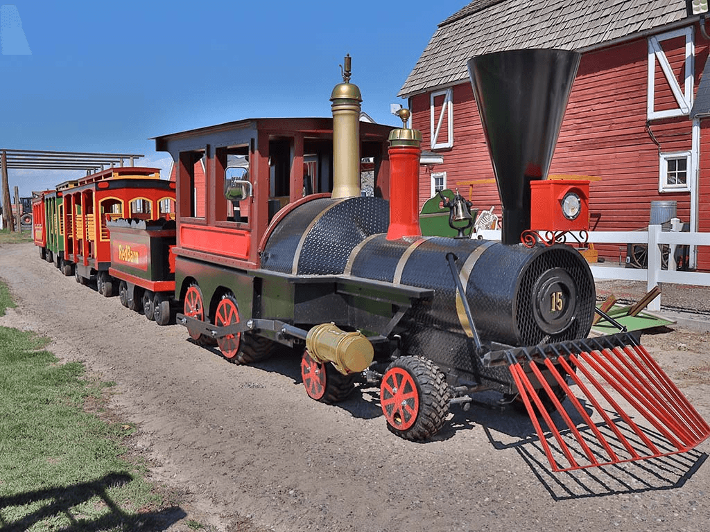 The McNeil Trackless train on site