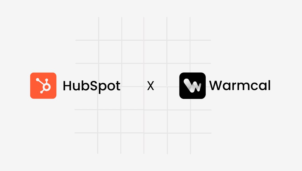 HubSpot logo with Warmcal logo, showing integration