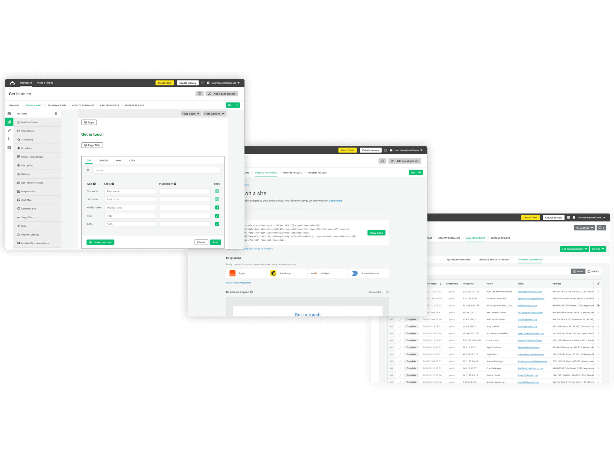 The MVP offering  included purpose-built form fields, a simplified embedding flow, and an improved tabular view of responses.