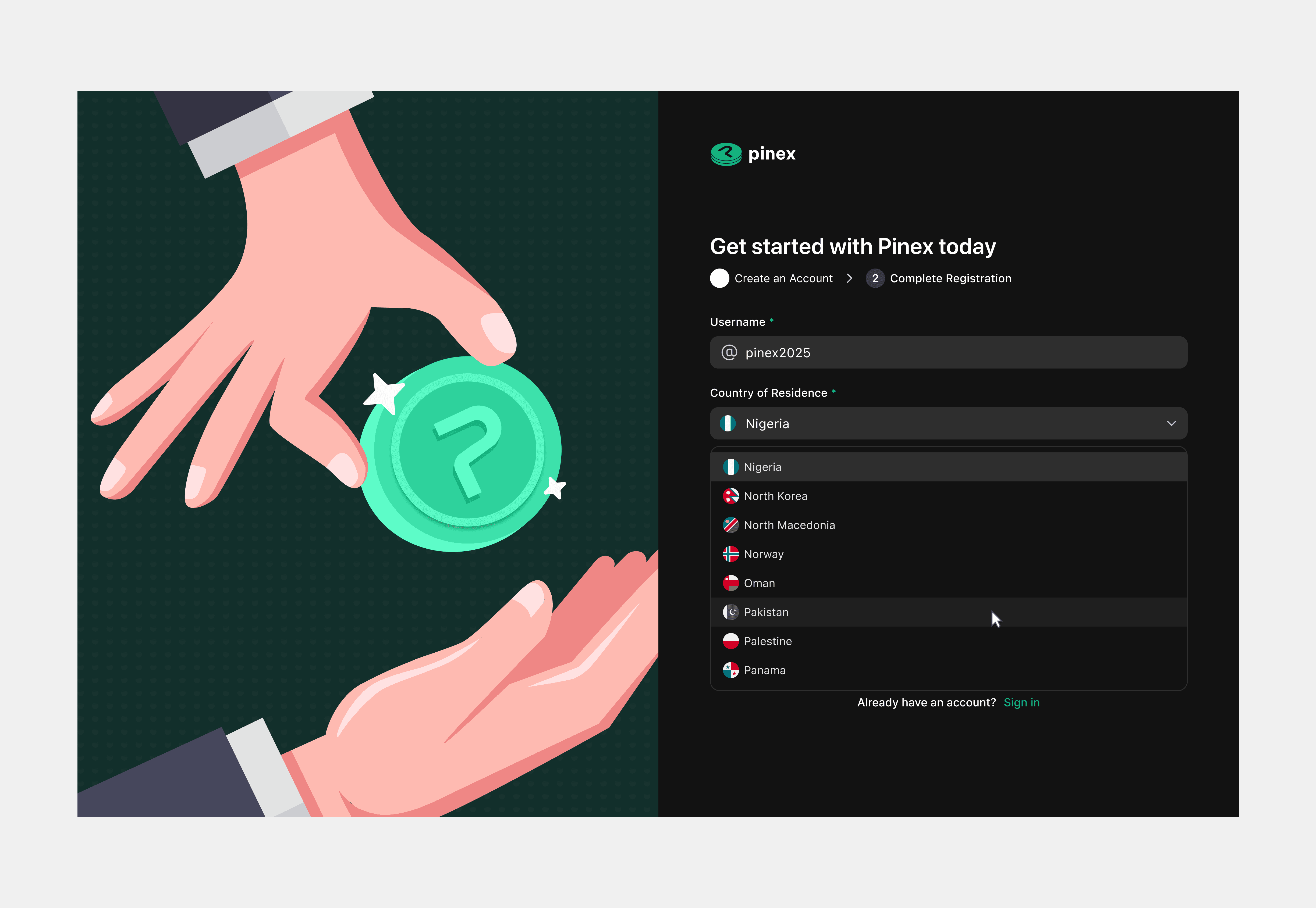 A UI shot for Pinex