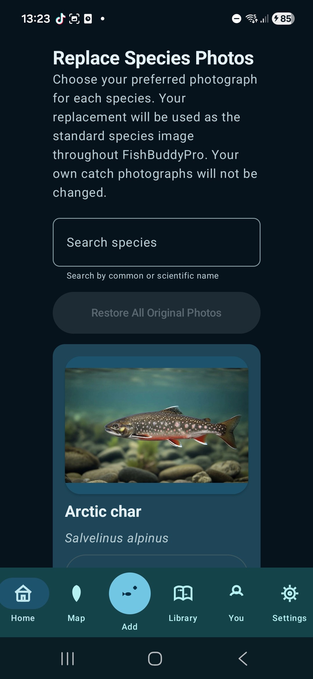 Replace Species Photos