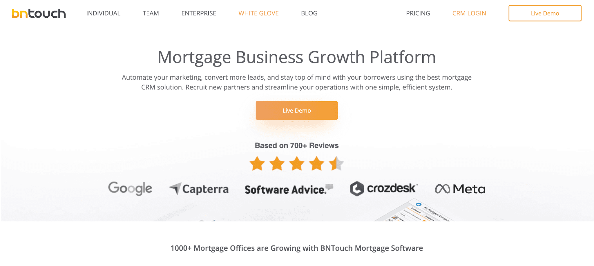 BNTouch website homepage