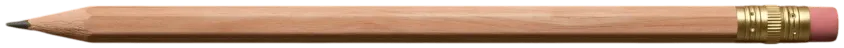 A classic sharpened wooden pencil with a pink eraser on top.