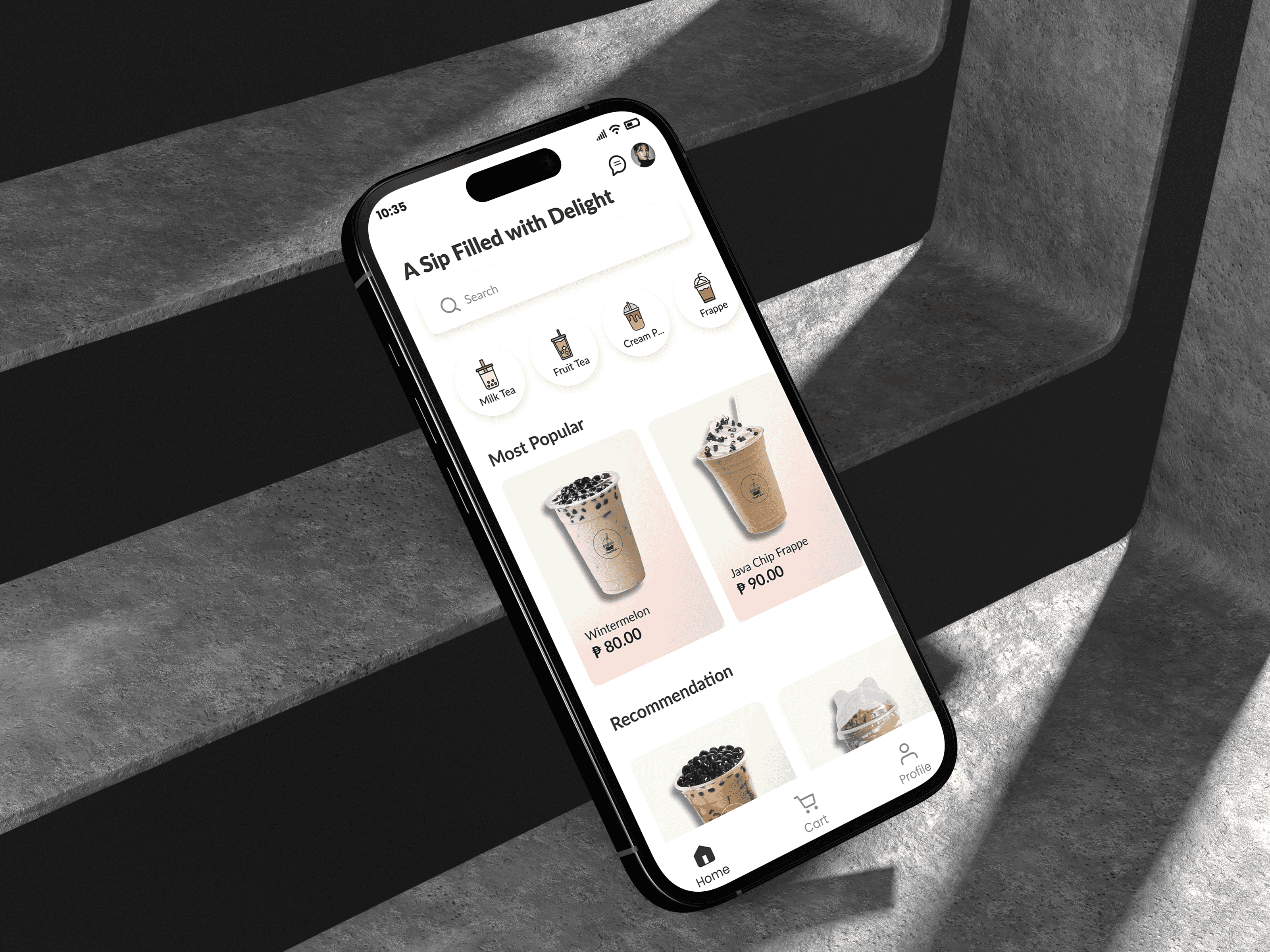 thelTea e-commerce thumbnail – clean design for tea product website