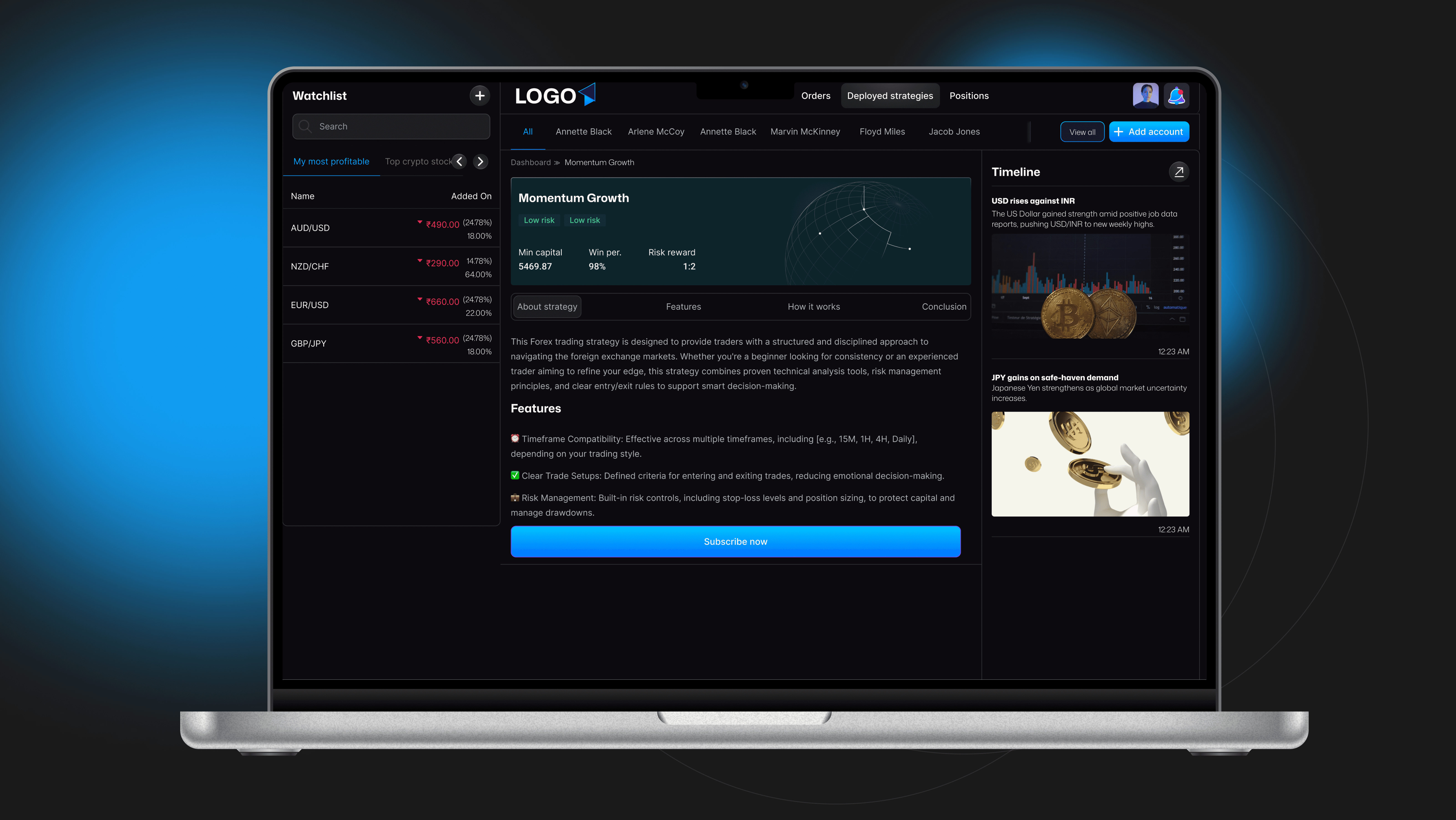 Header for landing page to boost website traffic