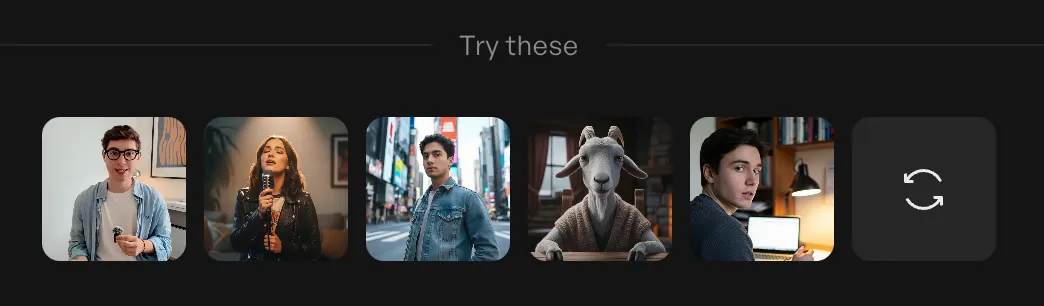 A suggested selection of AI avatars in Creatify AI app