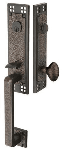 Emtek custom solid brass hardware. Source: Direct Door Hardware