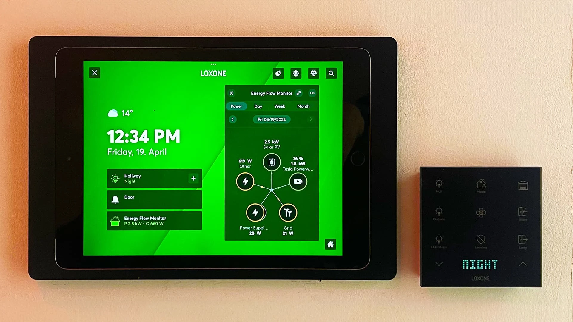 loxone simple operation via touch and app