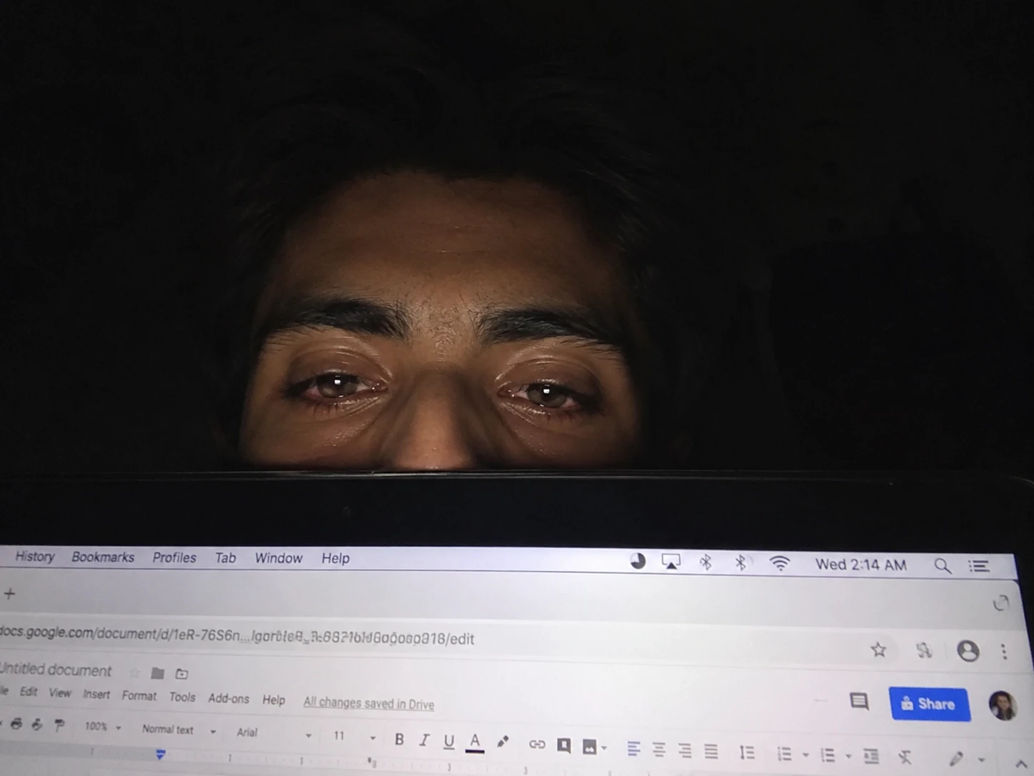 Late night productivity in the dark
