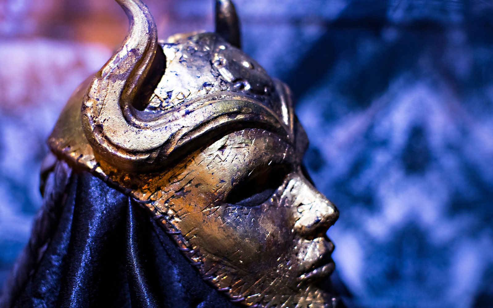 Golden horned mask from Game of Thrones tour in Diocletian's Cellar, Split.