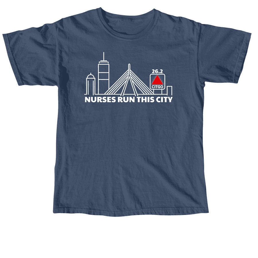2026 Boston Marathon Fundraiser shirt in navy