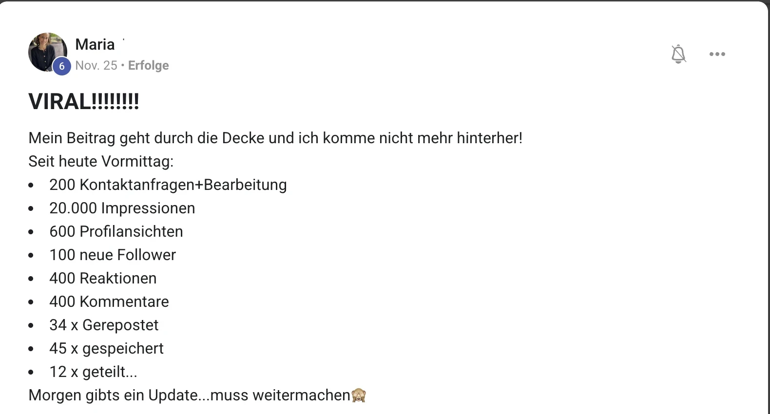 Erfolgsbericht KI Creator Akademie: Maria erzielt 20.000 LinkedIn-Impressionen und 200 Kontaktanfragen