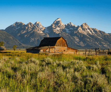 Grand Teton mountain peak