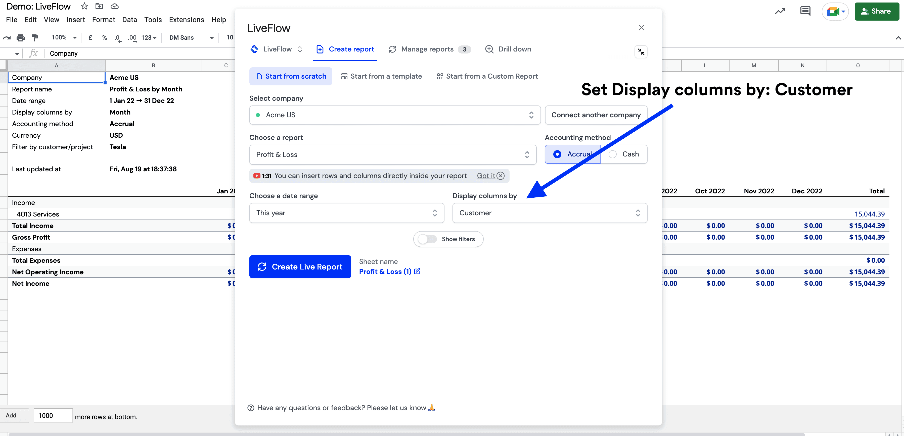 Can LiveFlow import a P&L by