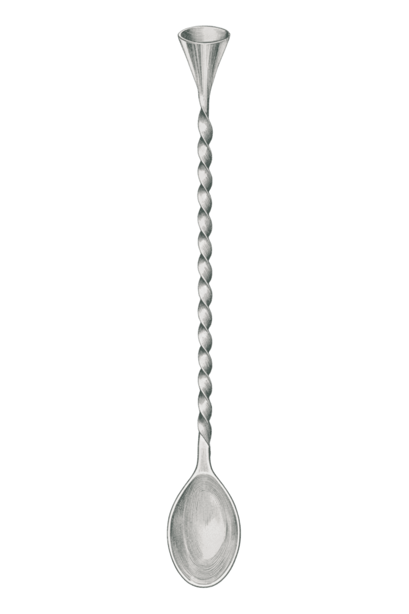 Decorative engraved bar spoon