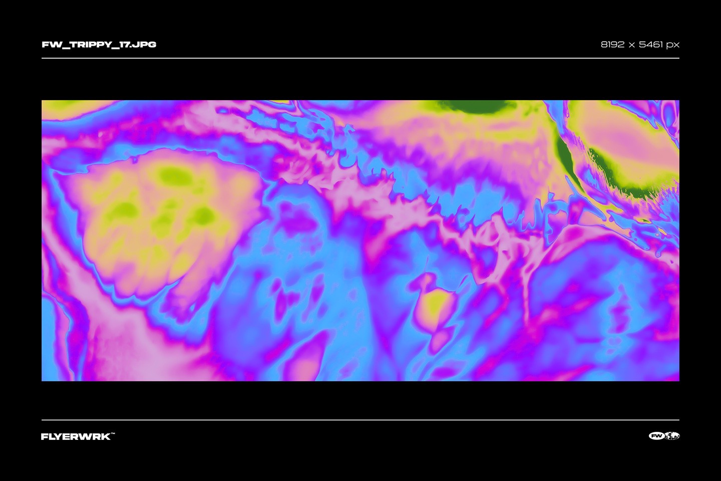 Trippy psychedelic backgrounds with thermal vision inspired textures and high resolution colorful heat map patterns