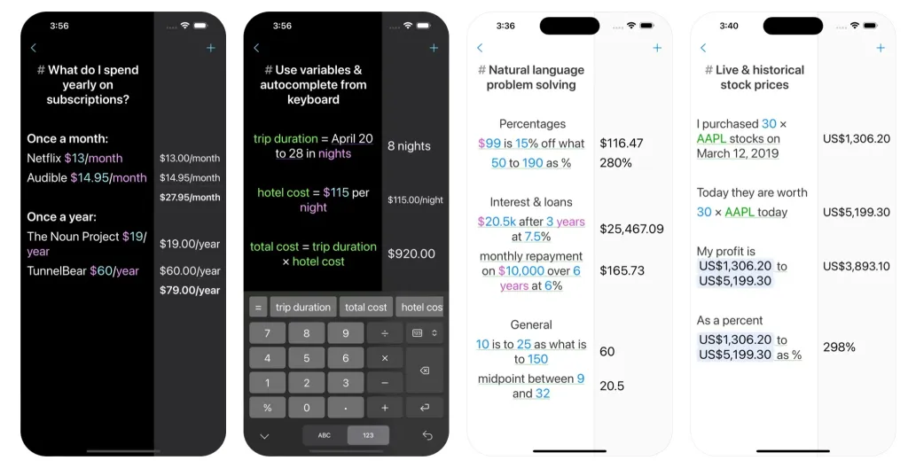 soulver 3 app screenshot