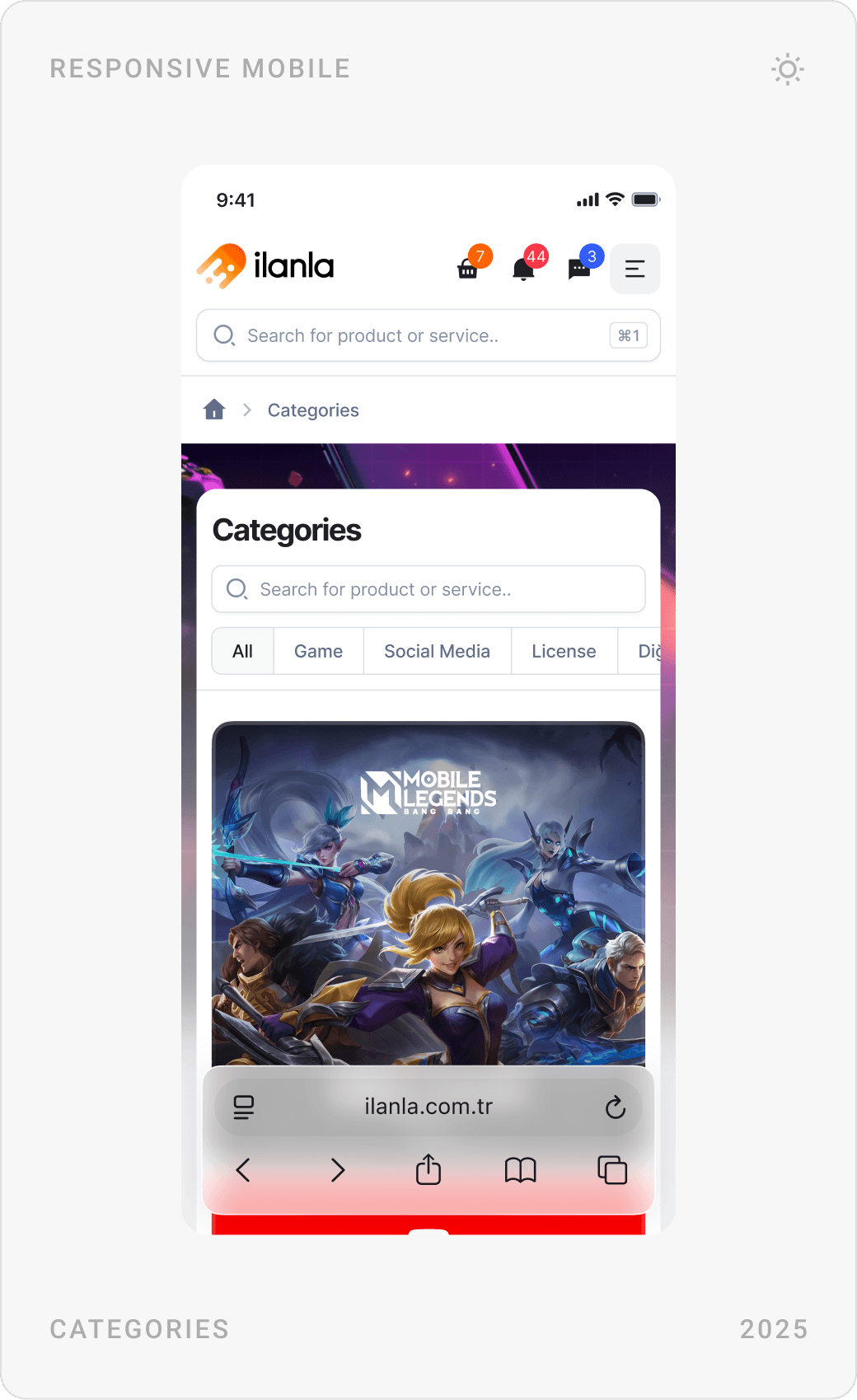 Modern Gaming Dashboard Featured Listings Design