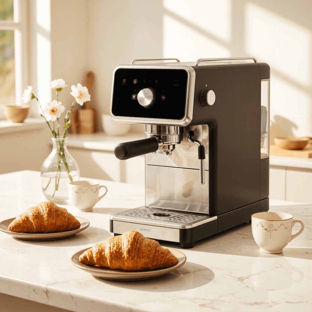 product photography of espresso machine