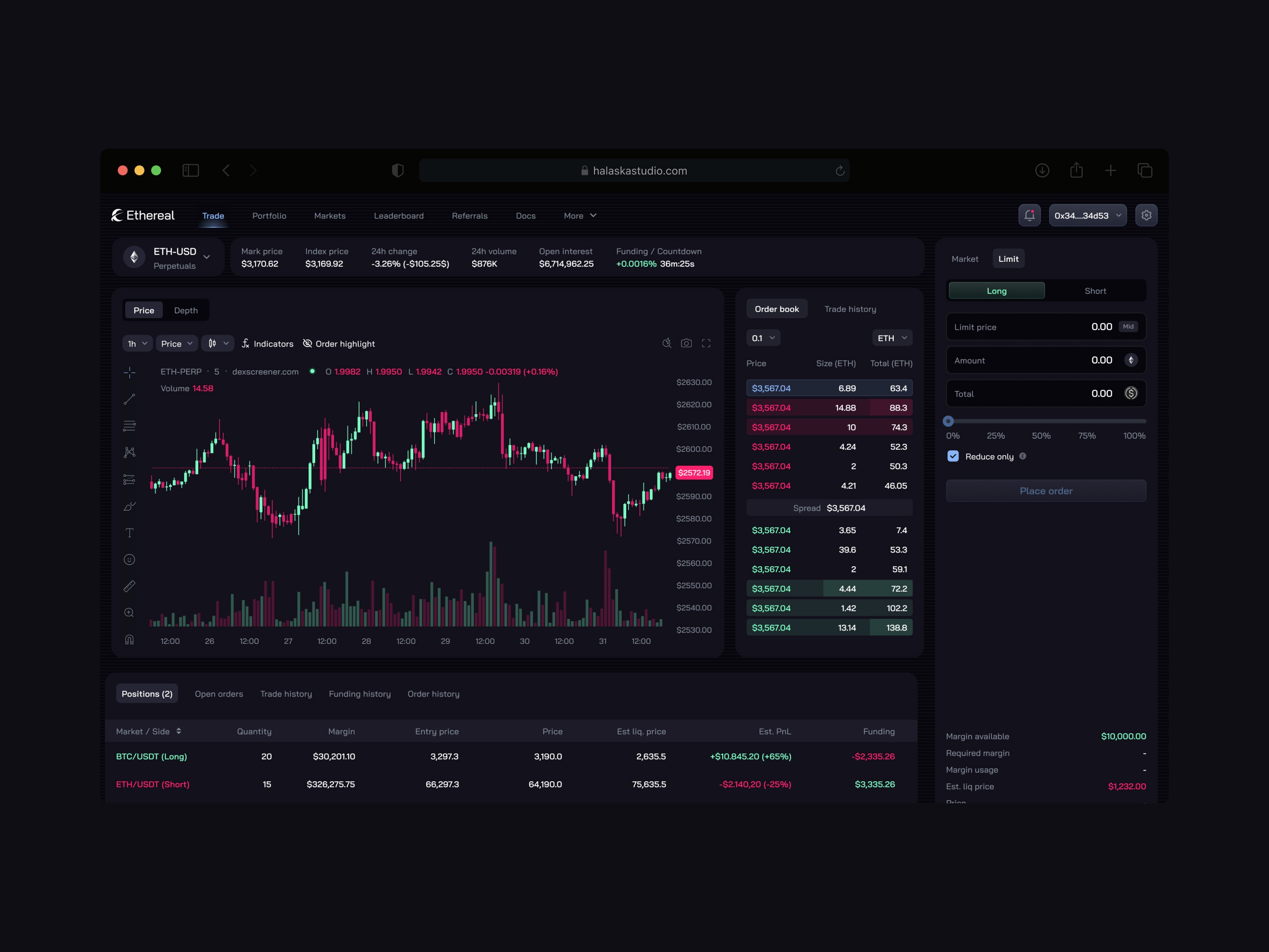 Ethena Ethereal DEX Design