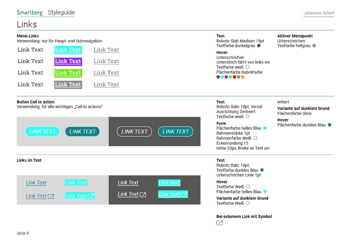 Styleguide Seite 9