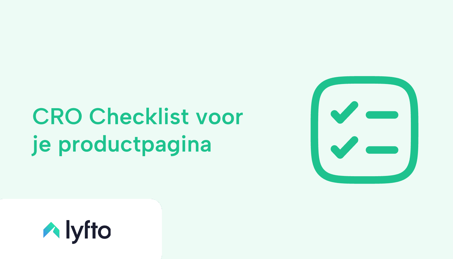 CRO checklist productpagina 2025