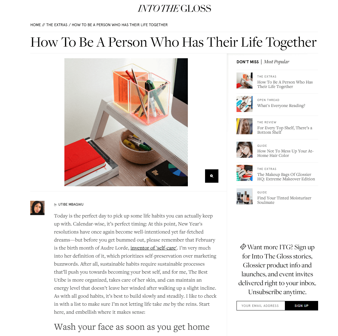 into the gloss, glossier blog sidebar