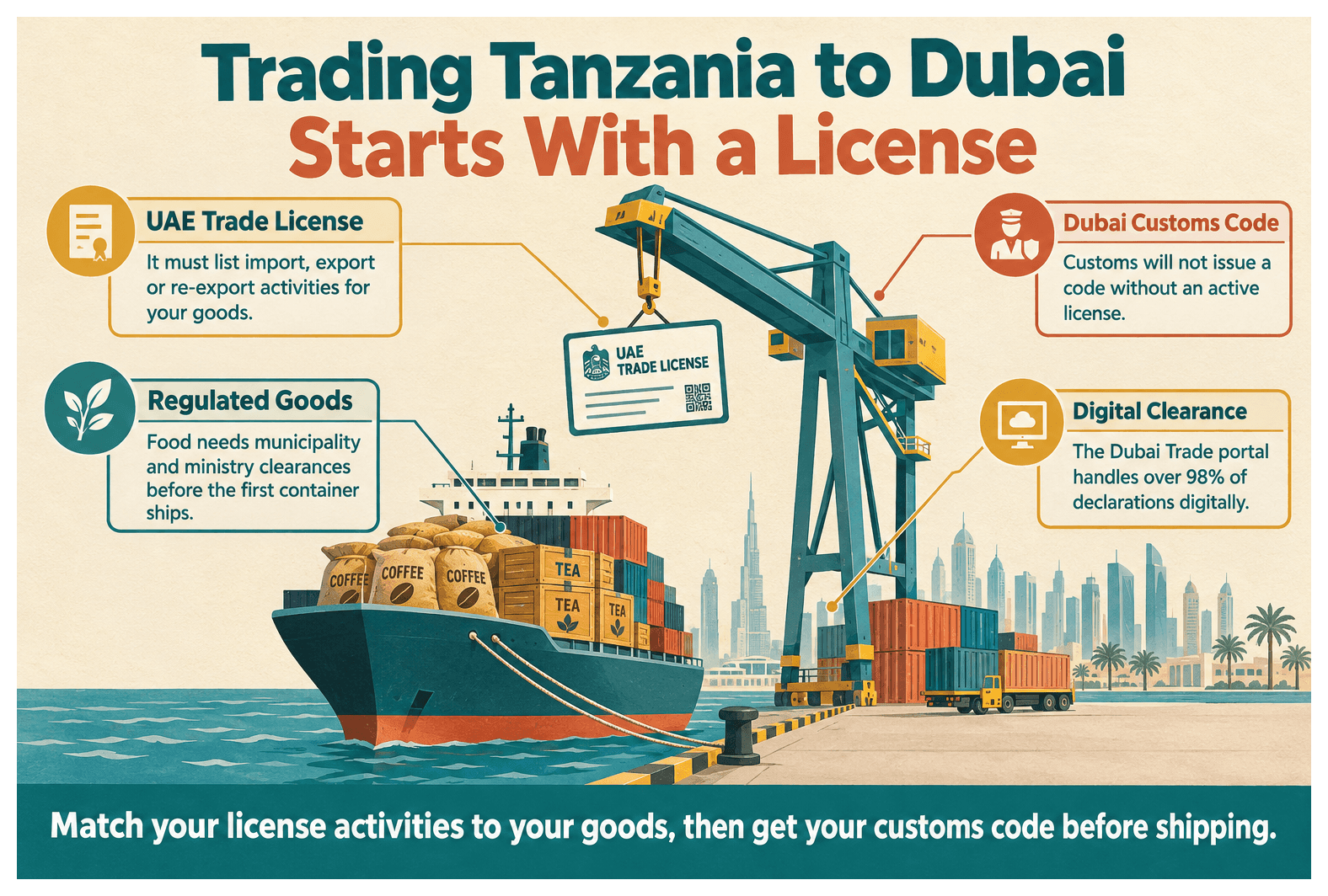 Infographic: Import and Export Between Tanzania and Dubai: What License You Need