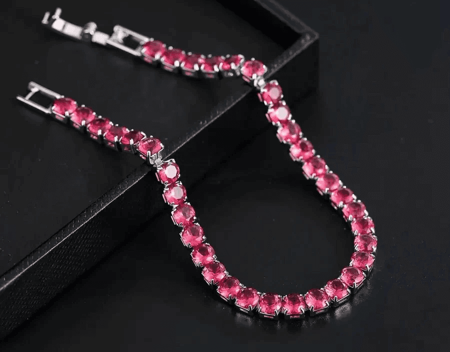 Pink Diamond Tennis Bracelet made by Lab Grown Dreams Thai.
