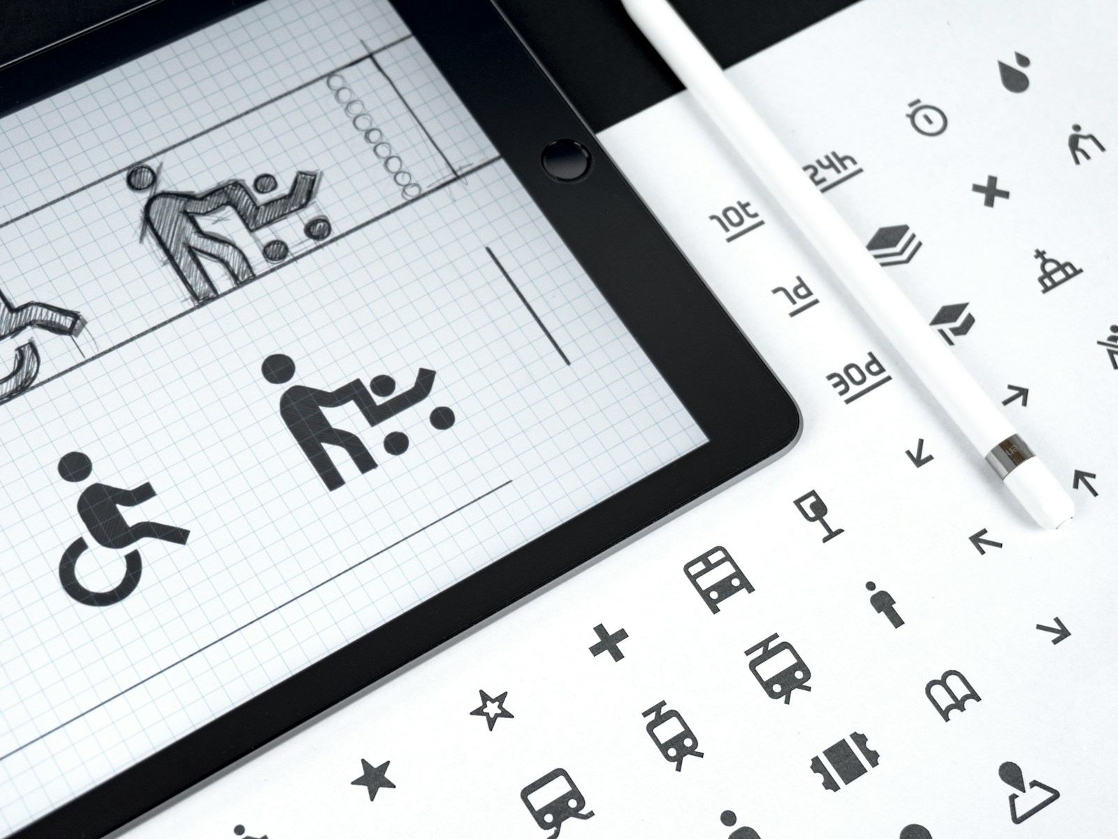Turned-on black iPad