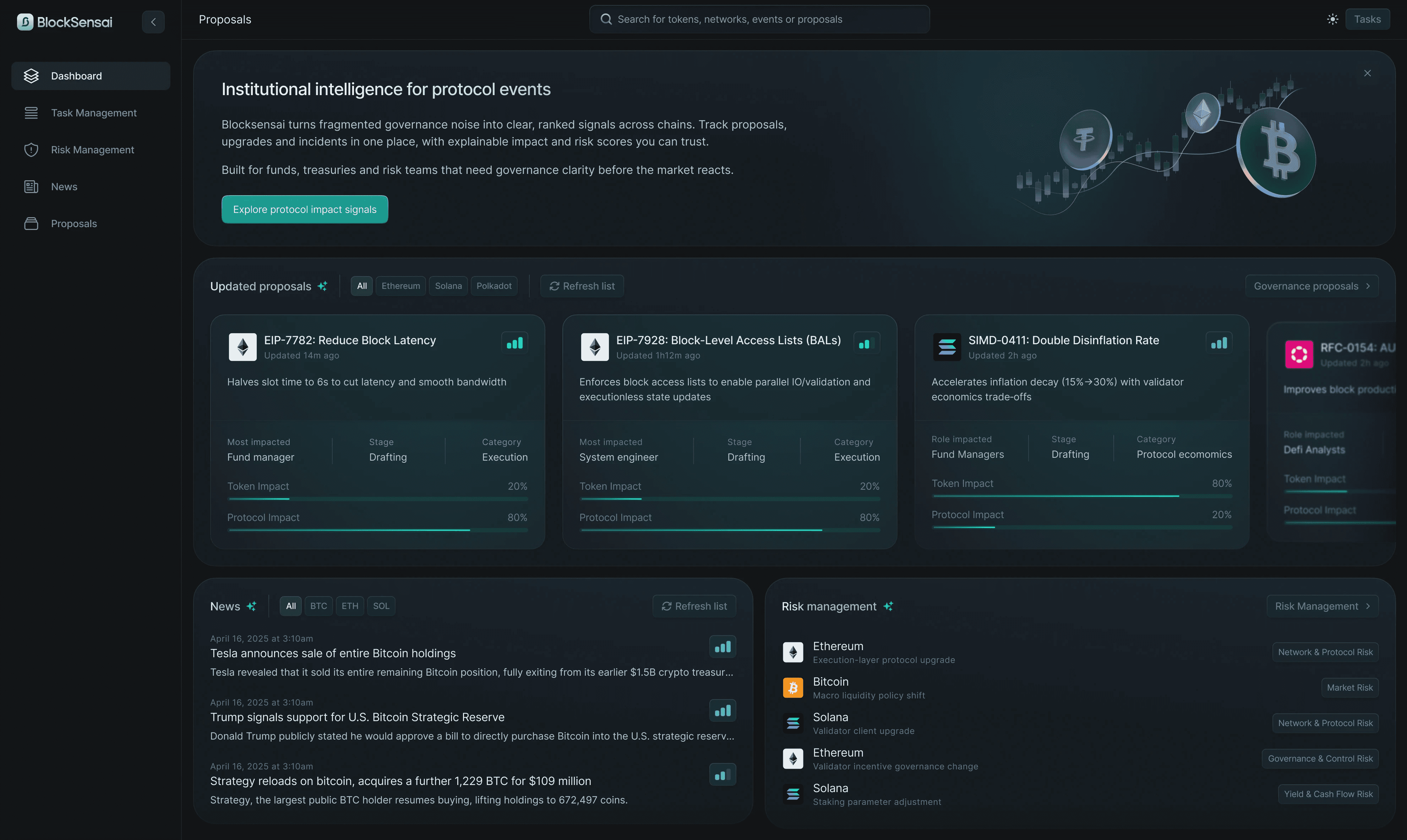 Risk management tool feed