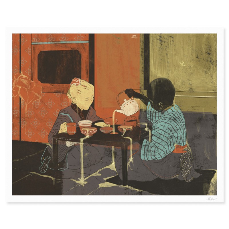 sharing alike painted japanese art tea ceremony