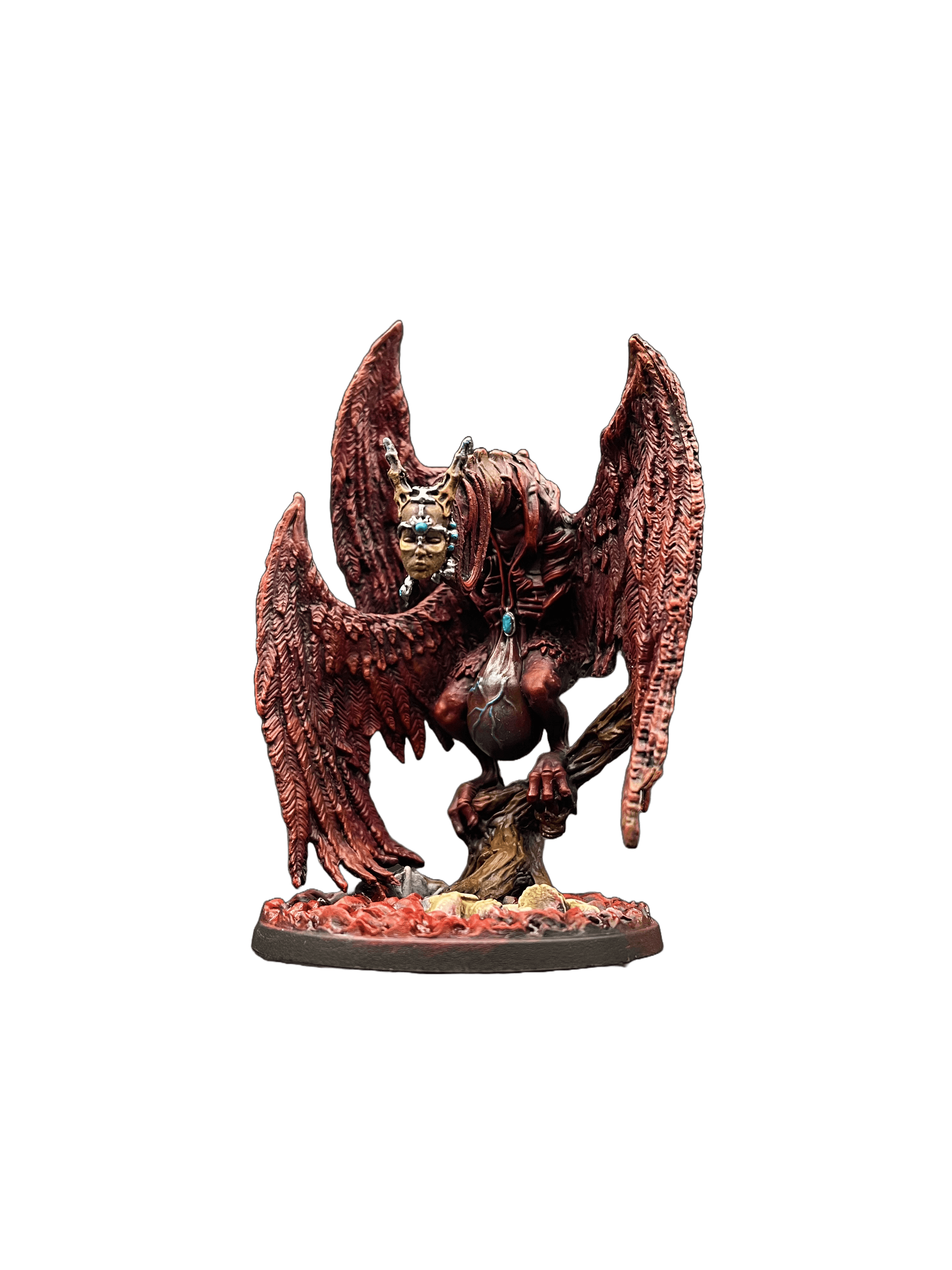 Detailně malovaná figurka démonické bestie ze světa Ettefields bez pozadí